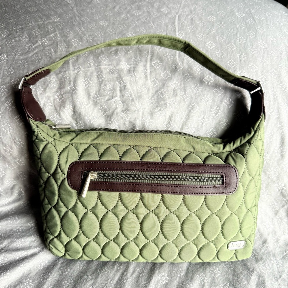 Lug Canter Collection Quilted Shoulder Bag – Olive Green